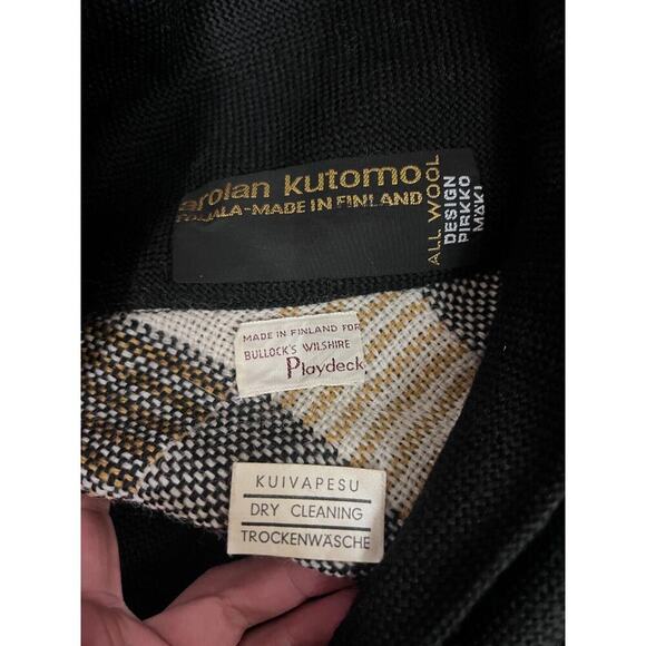 Arolan Kutomo women's wool plaid poncho cape one size Finland winter city girl - Picture 5 of 7